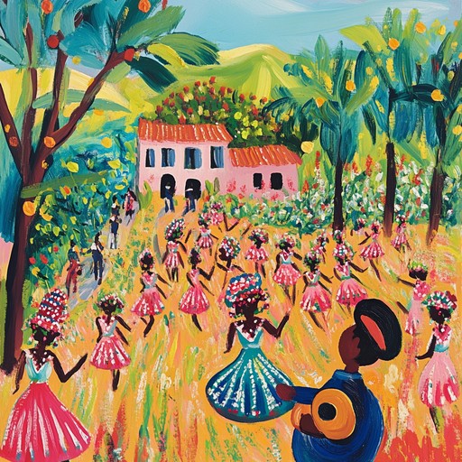 Dive into delightful rhythms and cheerful melodies of a brazilian rural dance night, inviting everyone to join in the fun. The groovy sertanejo instrumental pulsates with energy, radiating happiness and celebration, making it perfect for all festive occasions.