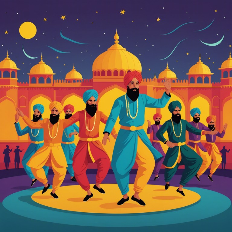 This track embodies the spirit of a lively punjabi festival. Featuring energetic dhol rhythms and melodic flute lines, it encapsulates the joy and vibrancy of bhangra dance, making listeners feel like they're part of a colorful and energetic parade.