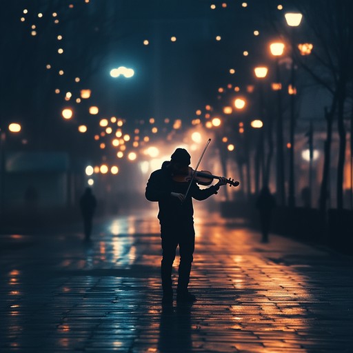 Embrace the solitude as slow, melancholic strings weave a hauntingly beautiful melody, evoking the poignancy of solitary walks through deserted city streets at twilight.