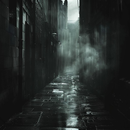 A chilling composition featuring eerie, downtempo beats and ghostly echoes, creating an immersive experience through shadowed alleyways and whispered secrets. The slow buildup and rhythmic patterns instill a sense of lurking fear and unpredictability, making it perfect for eerie, suspense driven scenarios.