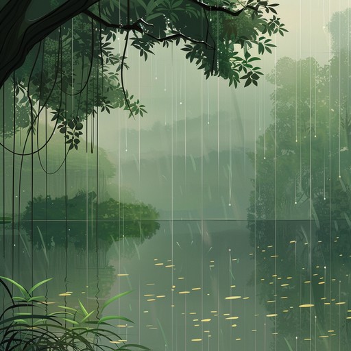 Unwind to serene lofi music blended with gentle rain, featuring mellow piano chords and rhythmic beats to enhance relaxation and tranquility