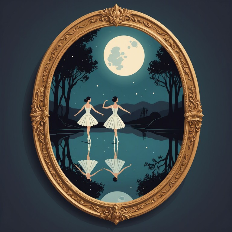 Delve deeper into the night at a grand ball where shadows play under the moon's glow, creating an atmosphere of sublime mystery and timeless elegance. The music acts as both a guide and a temptress, weaving through the masquerade with intricate melodic patterns.