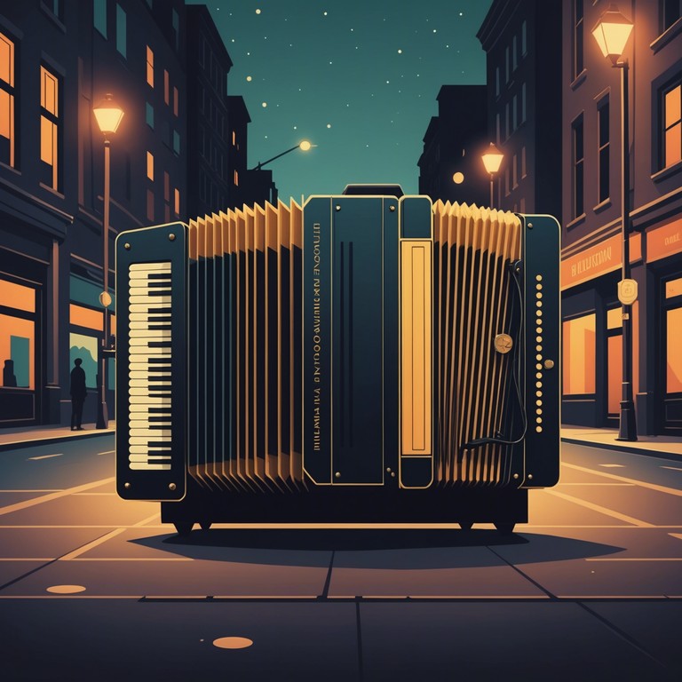 Picture a bustling city night, illuminated by neon lights, where the distant sound of a bandoneon entwines with the rhythm of the streets, creating a melodious blend of old and new. This version highlights the deeper connection between urban sounds and the melodic pulses of tango, offering a more serene and introspective journey through sound.