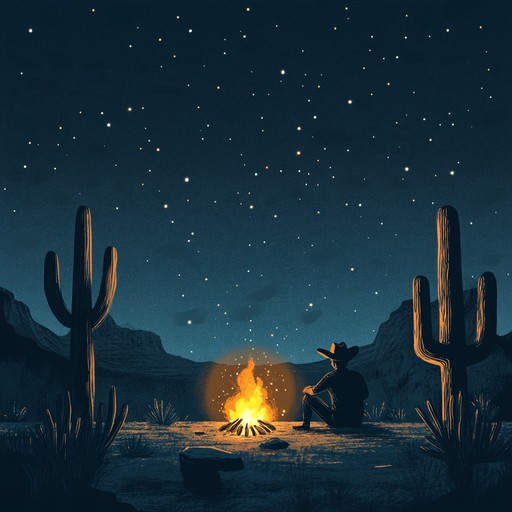 This melancholic instrumental track tells the story of a solitary cowboy's ride through an endless desert. Featuring soulful melodies from an acoustic guitar, the piece is underscored by soft rhythmic elements that mimic the sounds of the wilderness. The song captures a sense of nostalgia and contemplation, painting a vivid picture of sand dunes and sunsets as the cowboy reflects on his solitary path