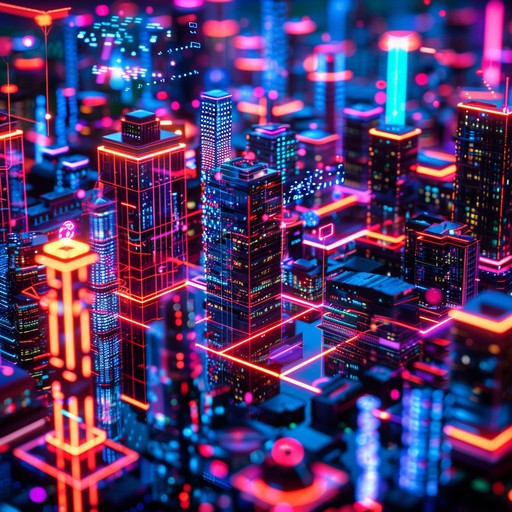 Dive into a futuristic soundscape with shimmering synths and ethereal pads, evoking the glowing neon lights of a dystopian city. A hypnotic blend of electronic beats and dreamy melodies creates a surreal, otherworldly atmosphere.