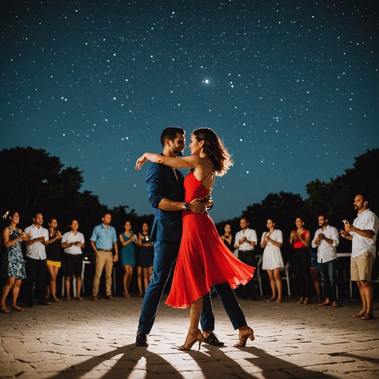 This track blends traditional salsa rhythms with a modern electronic twist, creating an invigorating dance floor experience. Pulsating beats meet sultry night air, making every listener sway with the rhythm of the stars.