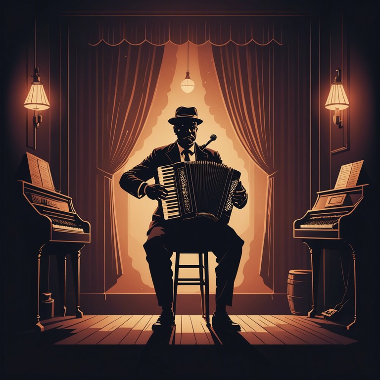 A track steeped in the mysteries and theatricality of dark cabaret music, whispers in the shadow invites listeners into a surreal, dimly lit world of somber elegance and lingering sorrow. A shadowy figure recounts tales of lost love and twisted fates, all underscored by a melancholic accordion playing slowly in the background.