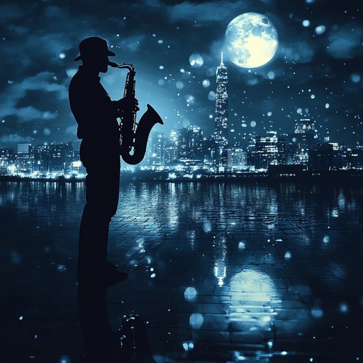 An evocative instrumental combining elegant jazz saxophone with lounge vibes, painting a sonic picture of wandering through moonlit city streets. The melodies are infused with deep emotion, creating a contemplative atmosphere ideal for introspective moments.