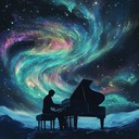 a piano piece inspired by celestial movements and northern lights.