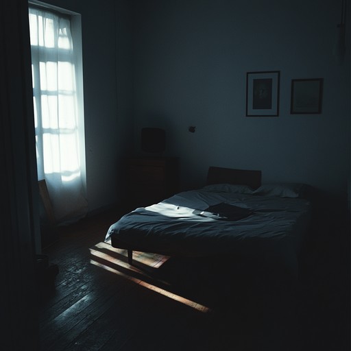 A twisted take on lullabies, this piece uses dissonant harmonies and unsettling whispers to create an eerie bedroom atmosphere. Minimalist instrumentation and haunting melodies evoke a feeling of impending dread, blending the comfort of home with a sinister undercurrent