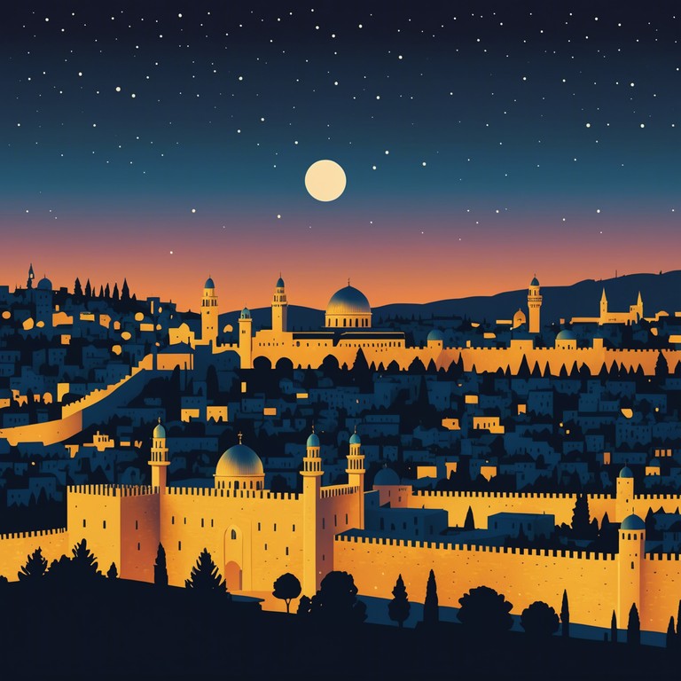 An instrumental composition that portrays the luminous and spirited atmosphere of a jewish festival in jerusalem, enhanced by the melodious tunes of a clarinet, evoking the heritage and communal joy.