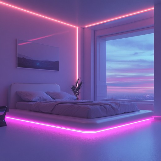 A gentle journey through a tranquil, neon lit future cityscape, where soft synths and subtle beats create a perfect bedroom chill experience.