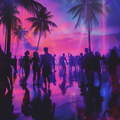 A dynamic fusion of high energy electronic rhythms and pulsating bass lines, ideal for endless summer parties. Imagine neon lights reflecting off tropical waves, with palm trees swaying to infectious beats that keep everyone dancing till dawn.