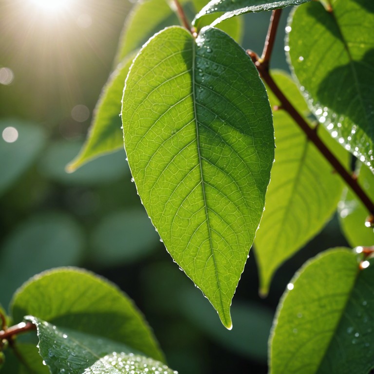 Similar to its primary description, this alternative theme focuses more on the gentleness and the soft, diffusive light of the dawn brushing over vibrant, life filled hills, with strings playing softly in the background to evoke peace and tranquility