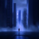 an eerie synth journey through a dystopian cyberpunk landscape