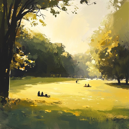 Imagine lounging on a lush lawn during a sunny summer day, the melodious voice of an opera singer blending with the gentle rustling of leaves and distant laughter. This piece captures a carefree afternoon where worries are miles away, and the world feels warm and inviting