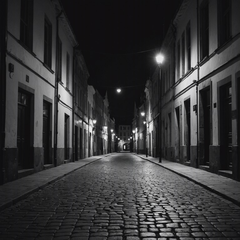 A night themed klezmer piece that intertwines traditional eastern european jewish music with contemporary dark undertones, creating a deeply emotional soundscape that is both nostalgic and eerie. The song mimics the ambience of a moonlit walk through the empty, cobblestone streets of an old european city, resonating with the silent whispers of history.