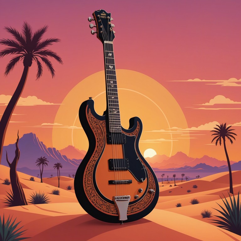 Imagine the serene beauty of the rajasthan desert meeting the powerful waves of a rock concert, where the traditional sitar's melodies dance with electric guitar riffs under a starlit sky