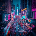 upbeat synth melodies portray city's electrifying nocturnal heartbeat