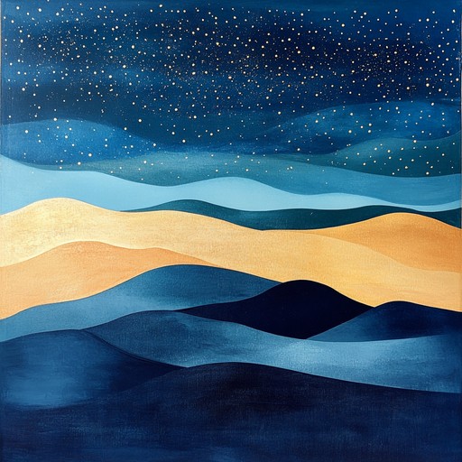 A sonic exploration combining ethereal electronic tones with traditional instruments from the middle east, crafting a mesmerizing soundscape that reflects the mysteries of the desert under the vastness of the cosmos.