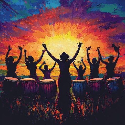 An energetic instrumental showcasing the vibrant sounds of tribal drumming, creating a joyful atmosphere that encourages listeners to join in the celebration. The rhythmic patterns of the djembe propel the music forward, embodying the spirit of unity and festivity.
