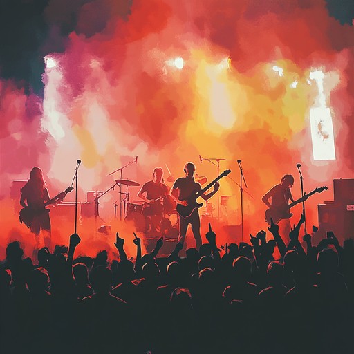 High energy track with ripping garage rock guitar riffs, driving basslines, and thundering drums, perfect for victorious moments and high spirited celebrations. The raw sound captures the essence of a triumphant street party, evoking a sense of victorious chaos and joy.