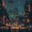 dystopian cityscape narrated through eerie melodies