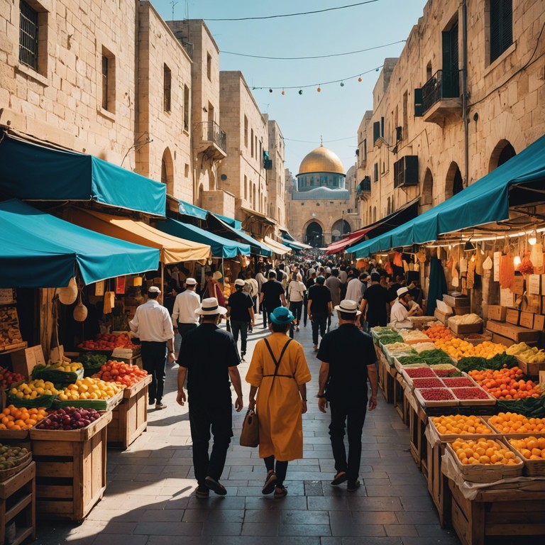 In this instrumental track, vibrant percussion meets the heartfelt strings of a violin, weaving the timeless essence of jewish music with an energetic modern twist. Embodying the spirit of jerusalem's lively streets and joyful dances during festive occasions, this composition invites listeners to a cultural celebration that bridges the old and the new.