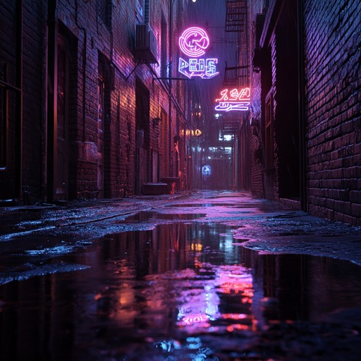 Step into an urban landscape at night, where neon lights shimmer in the rain. This brooding lofi track with electric piano melodies and a reflective beat captures the quiet solitude and introspective moments of a city drenched in melancholy.