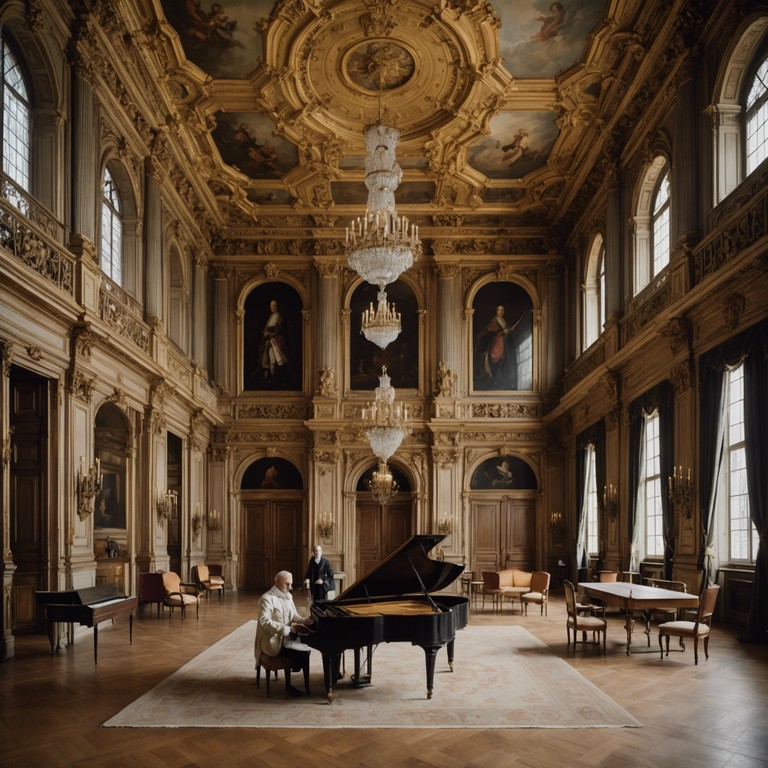 Delve deep into the golden age of the baroque with a piece crafted to mirror the intricacies and regal opulence of its time. With each note on the harpsichord, the composition conjures visions of lavish court dances and ornate tapestries that exemplify the sheer splendor of the baroque style.