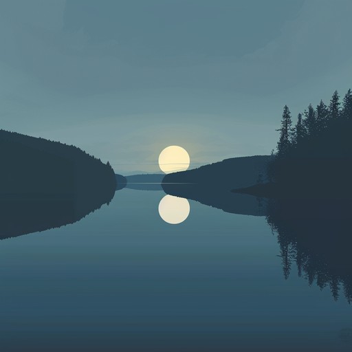 Imagine a serene lakeside at midnight, where the moonlight reflects on the still waters. The sound of an electric guitar plays gentle, dreamy riffs, blending seamlessly with ambient synthesizer textures. Slow blues rhythms and softly swaying bass lines create an immersive and otherworldly atmosphere, evoking a sense of peaceful introspection and late night wonder.