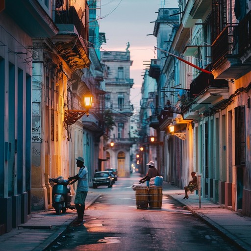 Transport yourself to an afro cuban evening in havana, where gentle congas and heartfelt guitars paint the sky with nostalgic hues of orange and blue as the city serenades you