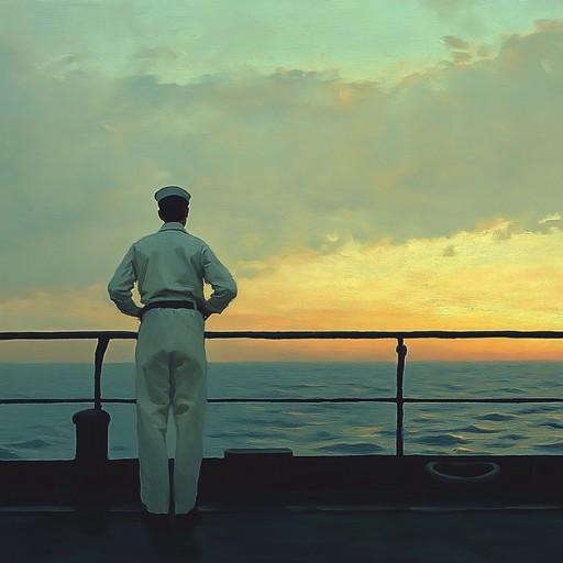 An instrumental composition that captures the deep longing and emotional yearning of russian navy sailors separated from their homeland during long voyages at sea. The music reflects the vastness of the ocean, the solitude of the sailors, and their introspective thoughts as they gaze upon the endless horizon, dreaming of reuniting with loved ones.