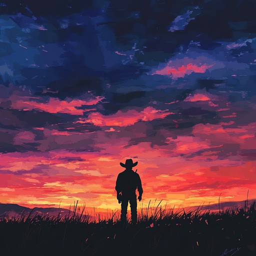 Imagine a lonely cowboy riding through vast, golden prairies, reminiscing about lost loves and old friends. The soft strums of the acoustic guitar blend with the gentle whistle of the wind, capturing the melancholy and warmth of the setting sun over the horizon. Every note holds a piece of history, filling the air with a sentimental journey through the heart of the old west.