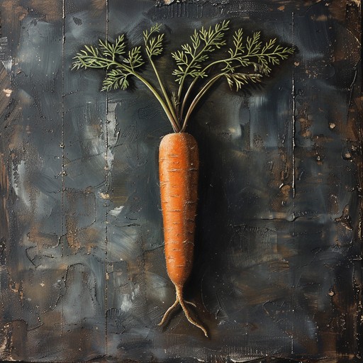 A playful and lively tune celebrating the humble carrot, with a focus on its vibrant color, satisfying crunch, and nutritional benefits. The melody is cheerful and upbeat, evoking a sense of joy and appreciation for this simple yet beloved vegetable.