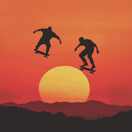 Channeling the pulsating energy of skate parks, this instrumental track features aggressive guitar riffs and intense drums, painting a picture of rebellious teens enjoying their skateboarding tricks. This powerful yet carefree sound captures the spirit and freedom of skateboarding culture.