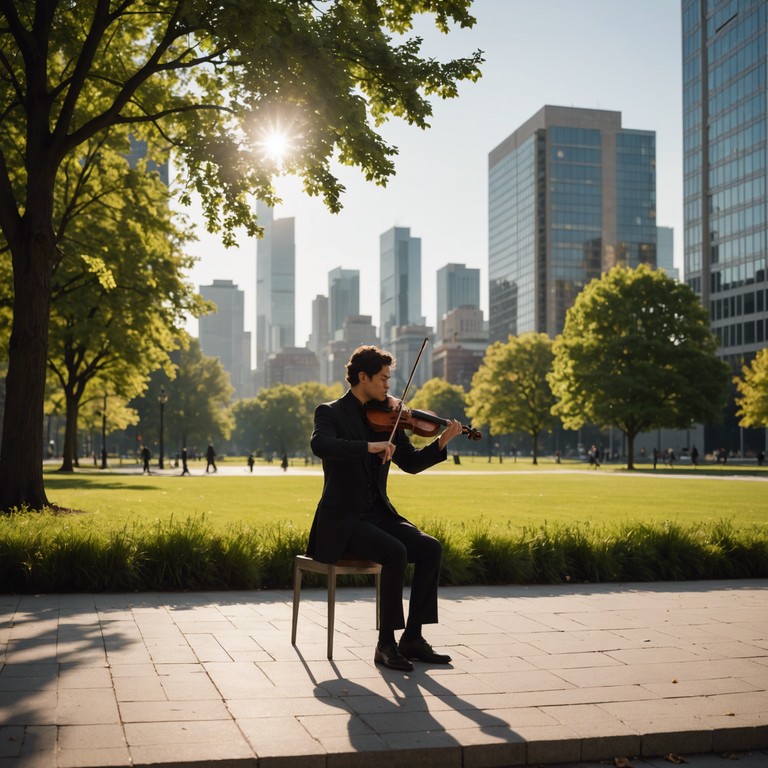 Imagine walking through a modern metropolis where each street corner reverberates with the notes of a violin, echoing the city's dynamic energy and its deep seated traditions. This track serves as a bridge between the old and the new, inviting listeners into a melodious urban journey.