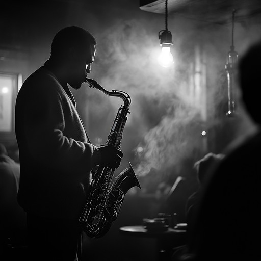 An evocative blend of soulful jazz, characterized by warm, improvisational saxophone melodies over a lush background of rhythmic guitar, wandering double bass, and subtle brush drumming. This piece transitions seamlessly through dynamic shifts, awakening emotions of deep passion and tender romance. Perfect for an intimate candle lit evening or a nostalgic late night lounge setting.