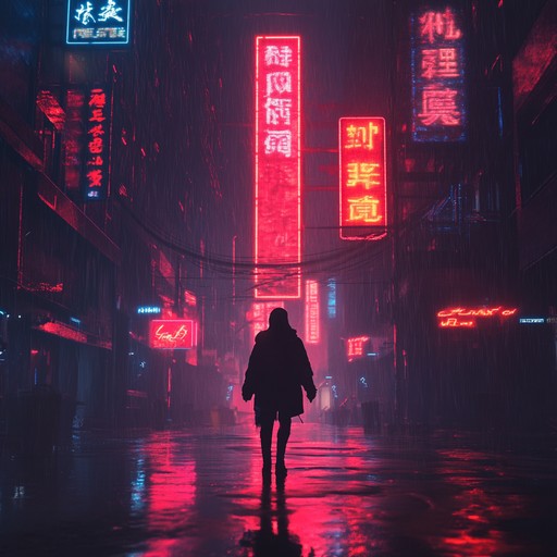 In this melancholic cyberpunk instrumental, atmospheric synths and eerie electronic textures paint a portrait of a solitary wanderer lost among the neon lit alleys of a futuristic cityscape. The track combines emotive melodies with pulsating rhythms, evoking feelings of nostalgia and isolation amidst technological advancement.