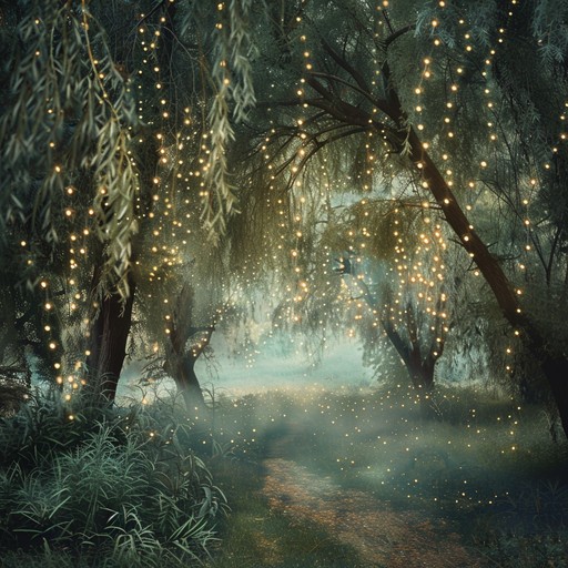 A heartwarming journey through a mystical forest with softly plucked acoustic guitar, accompanied by gentle wind chimes and ambient nature sounds, creating an enchanting and introspective atmosphere. Perfect for evening relaxation and introspective moments.