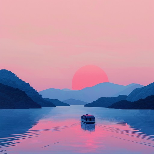 A melodic instrumental track featuring smooth guitar tunes set against an ambient background, capturing the peaceful yet thrilling sensation of a scenic sunset train ride. Starting with gentle, soothing chords, the track gradually introduces subtle electrifying elements, creating an undertone of excitement and discovery while maintaining a relaxing, easy listening vibe