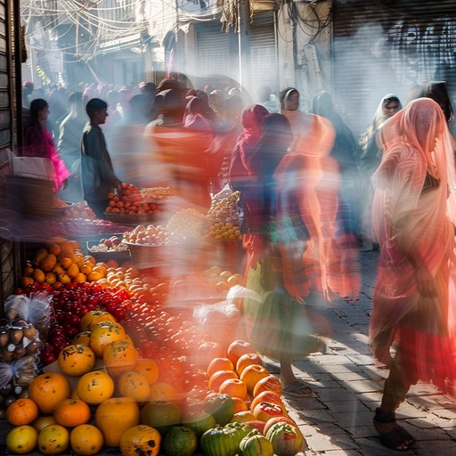 The lively sounds of street musicians fill the air at a bustling outdoor market, entertaining passersby with their joyful melodies and infectious rhythms. Amidst the chatter of shoppers and vendors, the musicians create a festive atmosphere that adds to the vibrant energy of the marketplace.