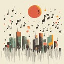 playful jazz evoking a stroll through sunny cityscape