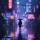 melancholic cyberpunk instrumental exploring solitude in neon lit city