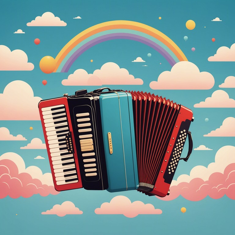 This track features a soaring, euphoric polka tune meant to evoke the sensation of flying through fluffy clouds on a warm, sunny day. The melody is playful yet invigorating, designed to uplift spirits and inject a sense of carefree joy.