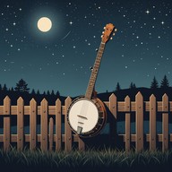 a single banjo plays under a moonlit sky