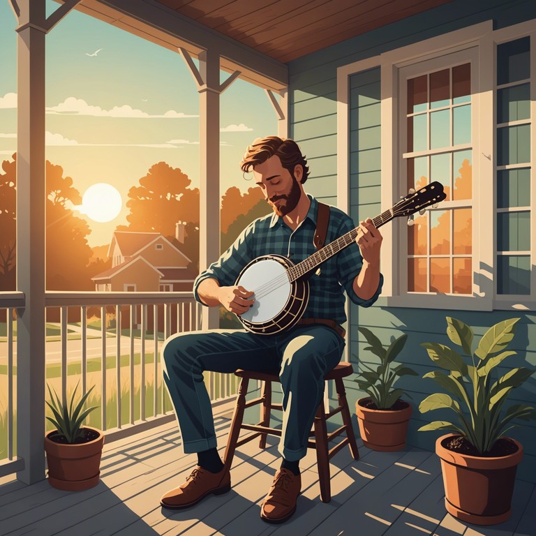 Imagine waking up to the invigorating, high spirited sounds of a banjo that creates a soundtrack of joy and energy in sync with the rise of the morning sun. The tunes weave through the vibrant landscapes of rural life, echoing the dance of early rays on a crisp morning