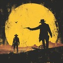 a tense, dramatic western soundtrack for a climactic gunfight