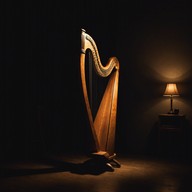 melancholic harp echoes through neoclassical silence