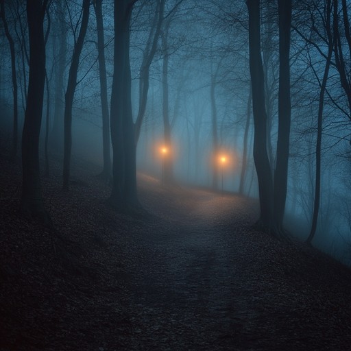 An instrumental piece blending traditional folk with haunting melodies, evoking the feeling of wandering through mist shrouded woods where echoes of the past linger. The music combines the soulful tones of the fiddle with unsettling harmonies to create a chilling atmosphere.